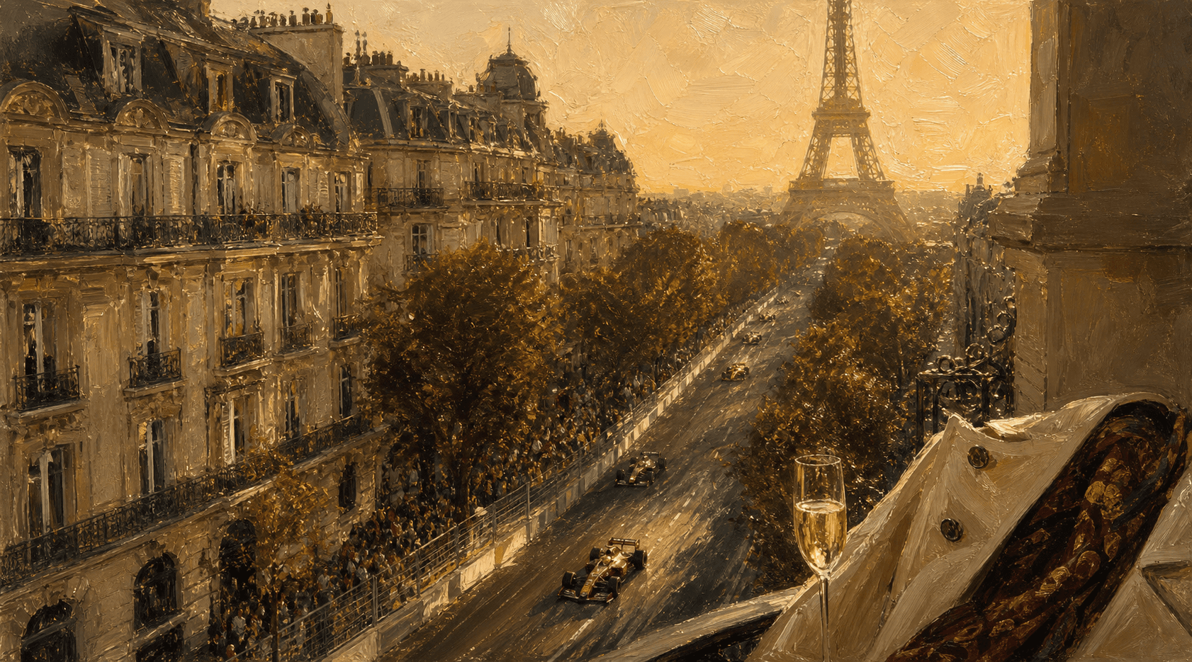 Paris fashion week overlooking the Eiffel Tower